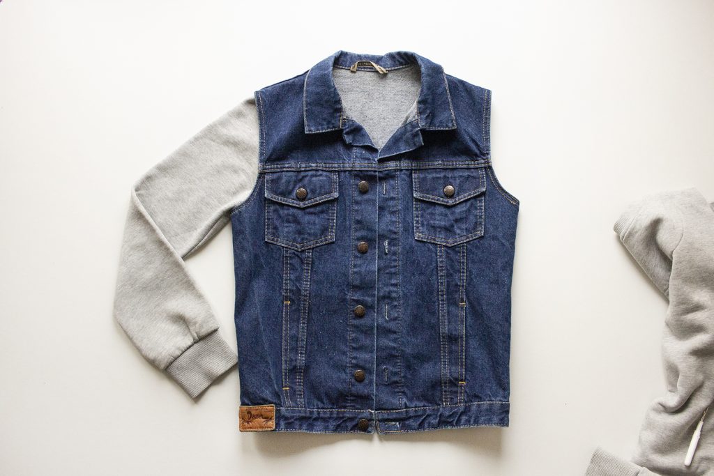 DIY Vintage Patch Denim Jacket Refashion